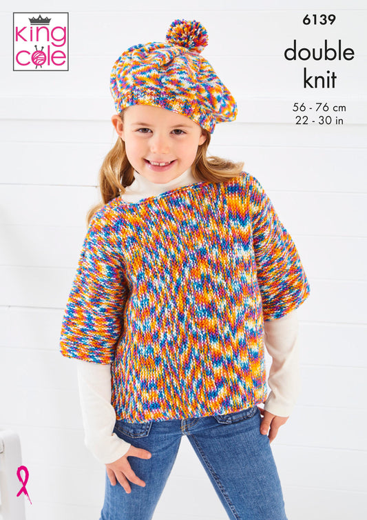 Knitting Pattern 6139 - Overtop, Cardigan & Beret Knitted in Jitterbug DK