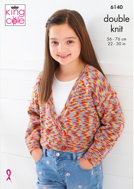 Knitting Pattern 6140 - Cardigan & Tabard Knitted in Jitterbug DK