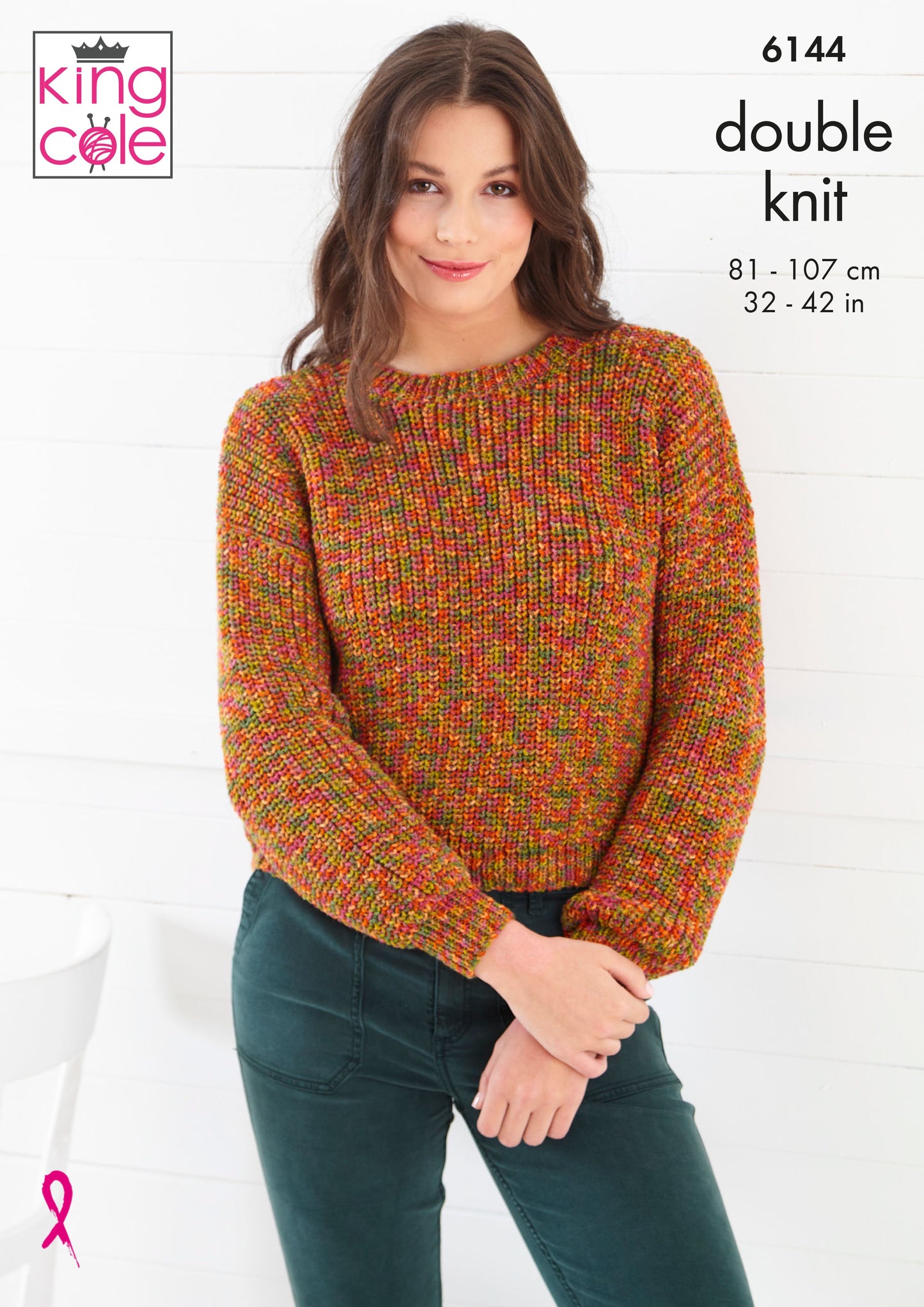 Knitting Pattern 6144 - Sweater & Top Knitted in Jitterbug DK