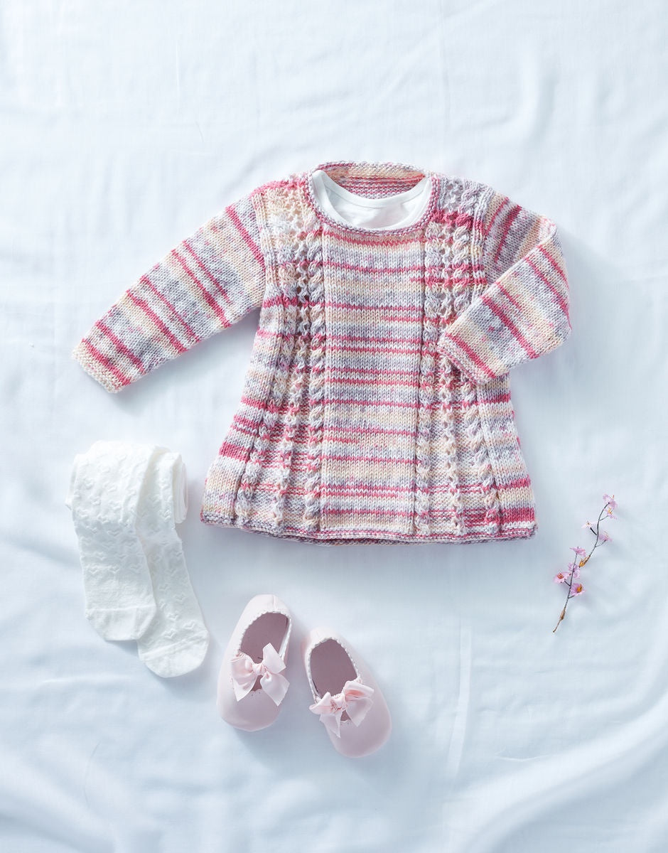 Knitting Pattern 5295 - BABY GIRLS TUNIC IN BABY CROFTER DK