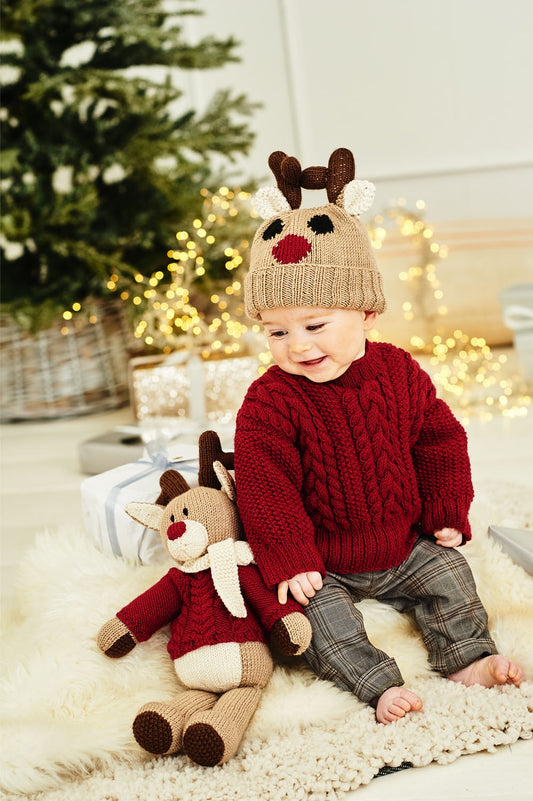 Knitting Pattern 9869 - Sweater, Hat & Toy in DK