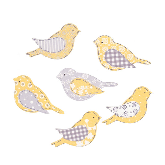 CRAFT EMBELLISHMENTS - ASSORTED BIRDS - Pack of 6