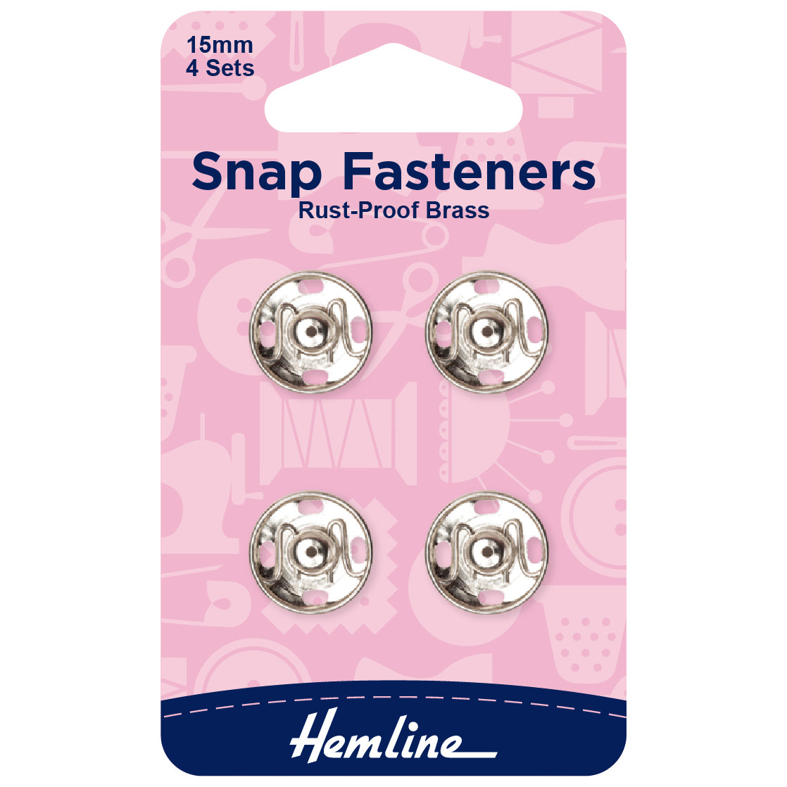 SNAP FASTENERS - 15mm - Set of 4 - 2 colours available