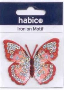 BUTTERFLY - IRON ON MOTIF - RED