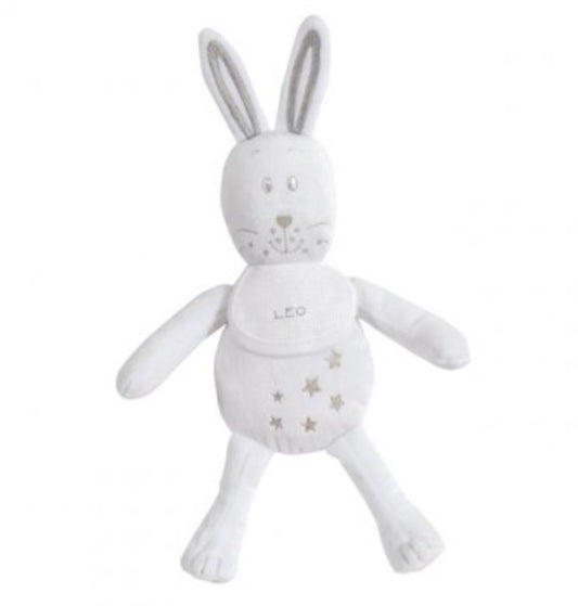 PLUSH RABBIT - With 14 Count Aida Bib - Embroider Babies Name & Date of Birth