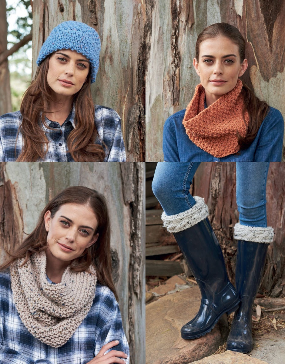Knitting Pattern 8184 -  WOMAN'S ACCESSORIES IN HAYFIELD CHUNKY TWEED
