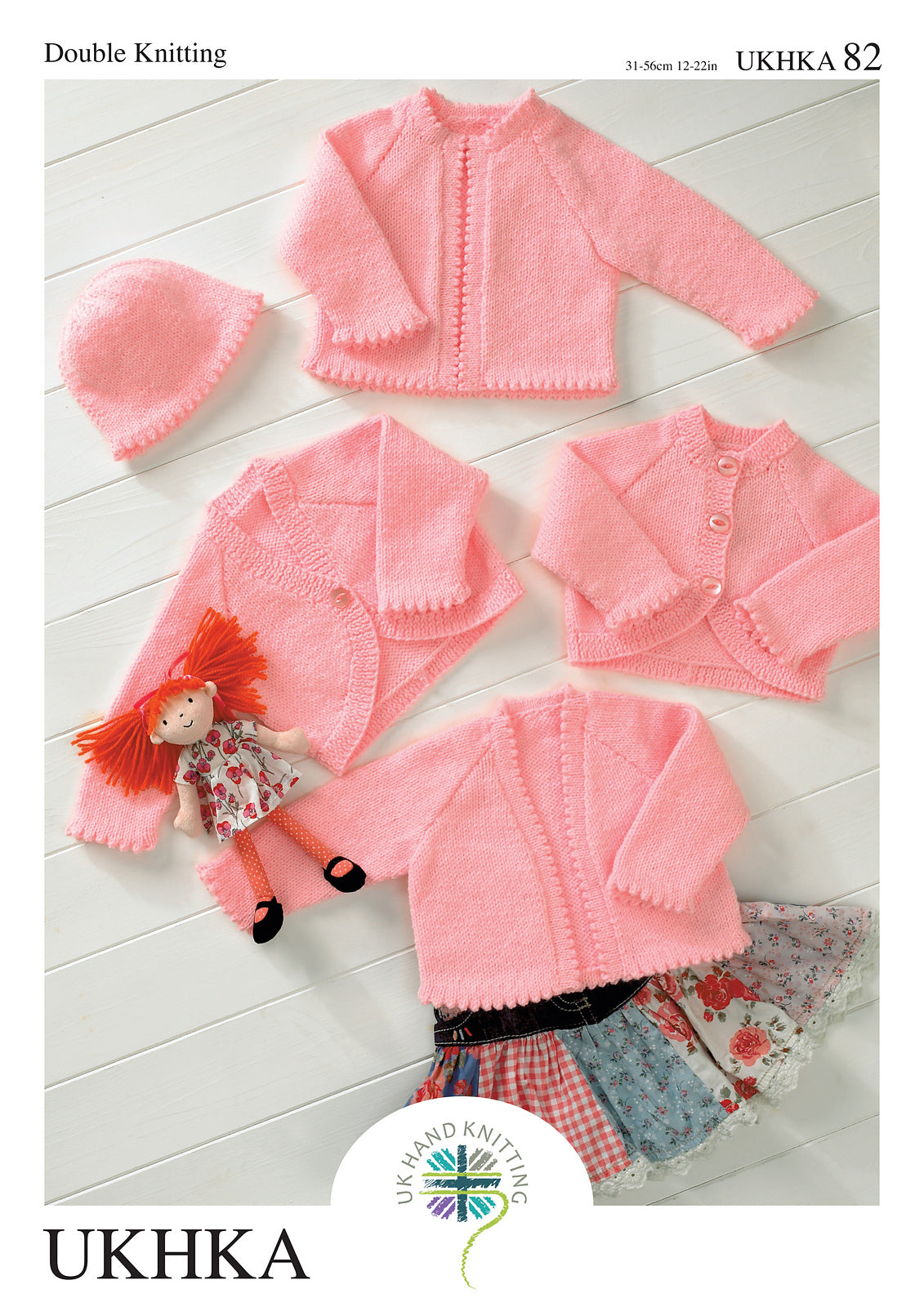 KNITTING PATTERN - UKHKA/82 - Baby Cardigans & Hat in Dk