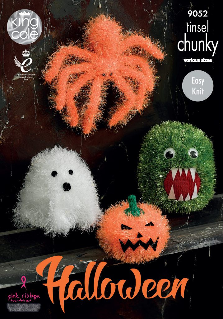 Knitting Pattern 9052 - Halloween Monsters Knitted with Tinsel Chunky