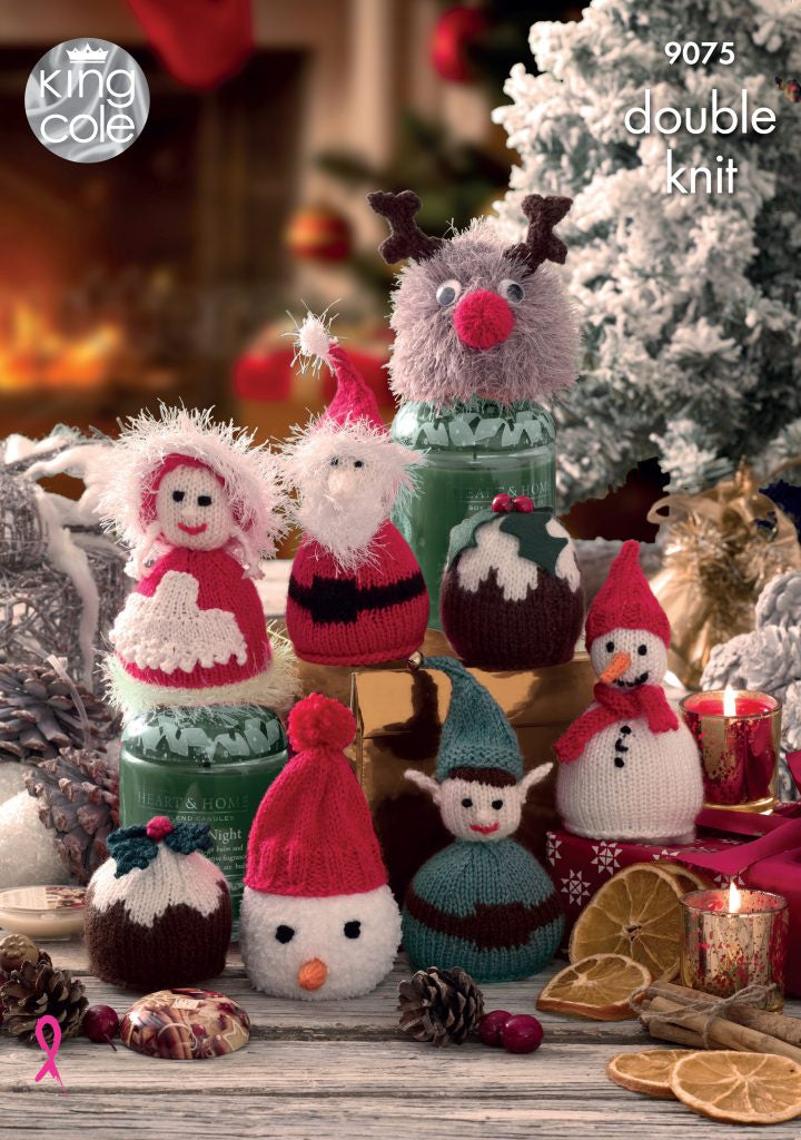 Knitting Pattern 9075 - Christmas Candy Cosies Knitted in Various DK