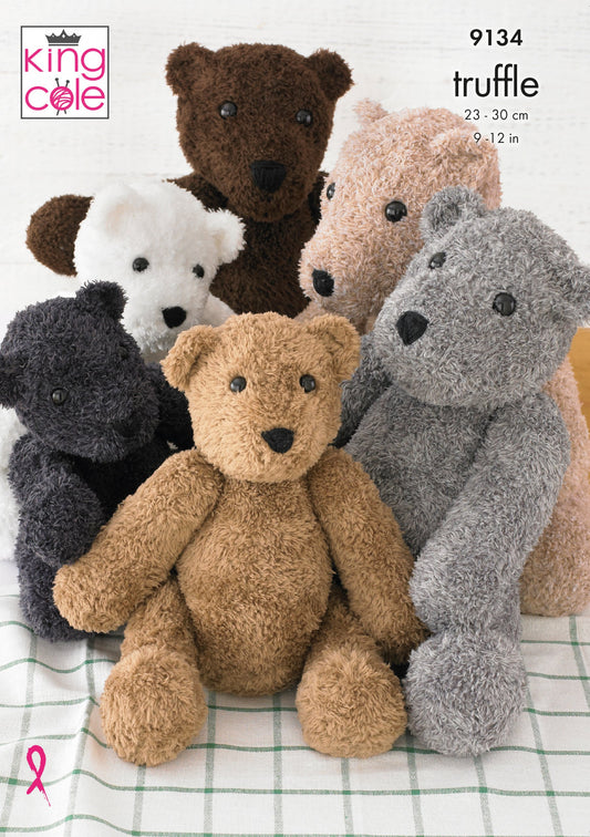 Knitting Pattern 9134 - Teddies Knitted in Truffle