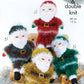 Knitting Pattern 9163 - Sleeping Santa: Knitted In King Cole Tinsel and Big Value DK 50g