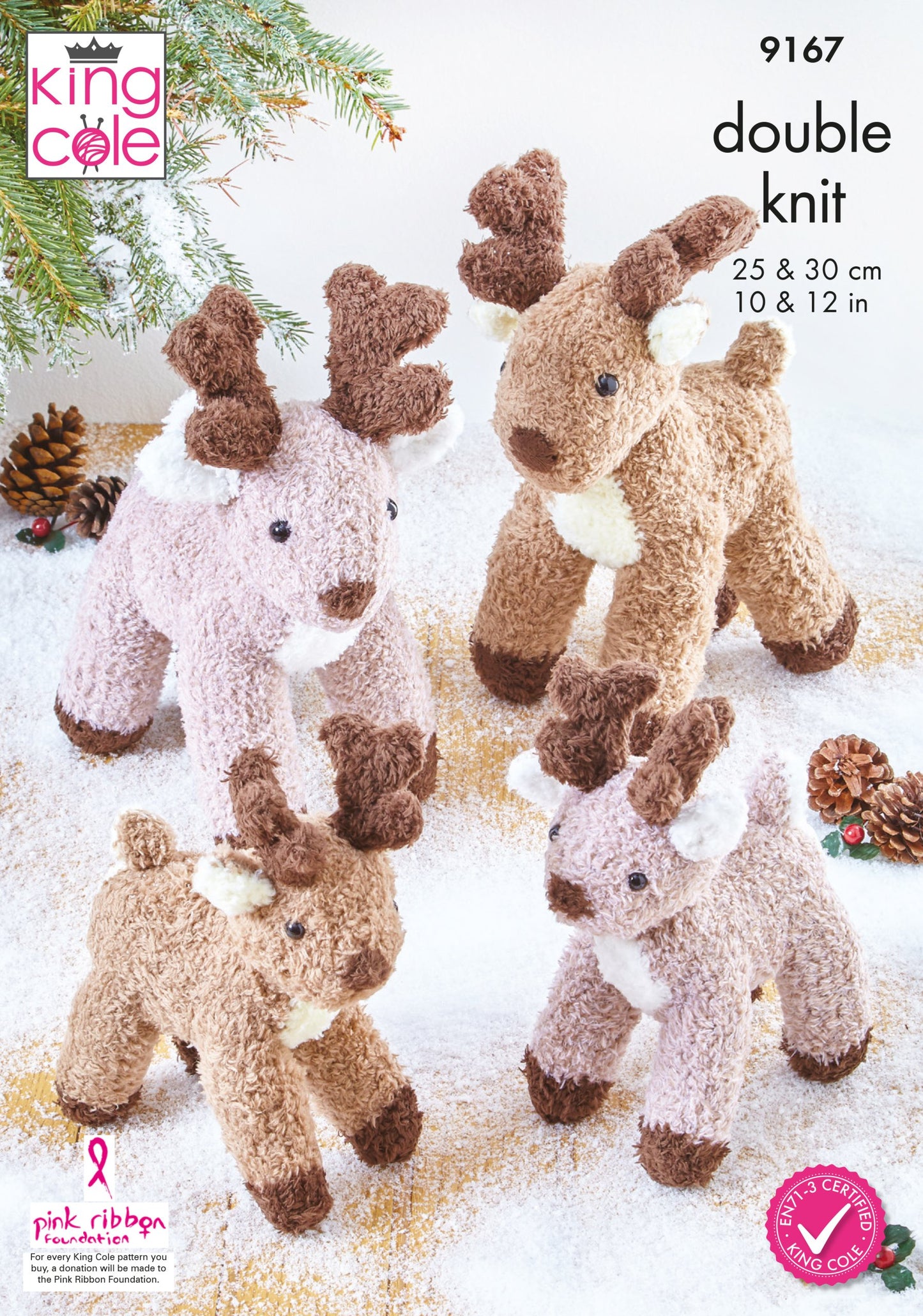 Knitting Pattern 9167 - Reindeer Knitted in Truffle DK