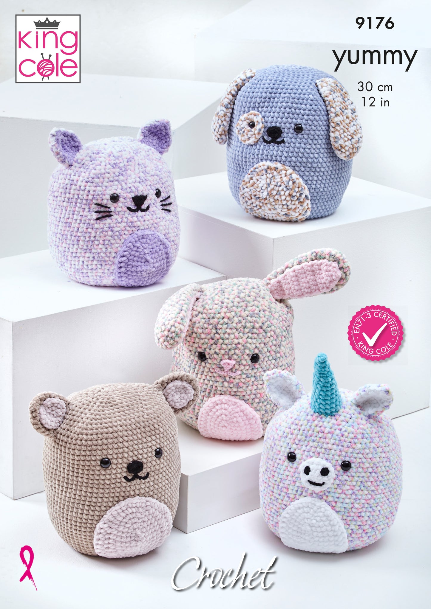 Knitting Pattern 9176 - Squishy Amigurumi Toys Crocheted in Yummy & Big Value Chunky