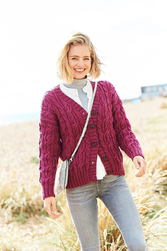 Knitting Pattern 9819 - Cardigan, Hat & Gloves in Special Aran with Wool