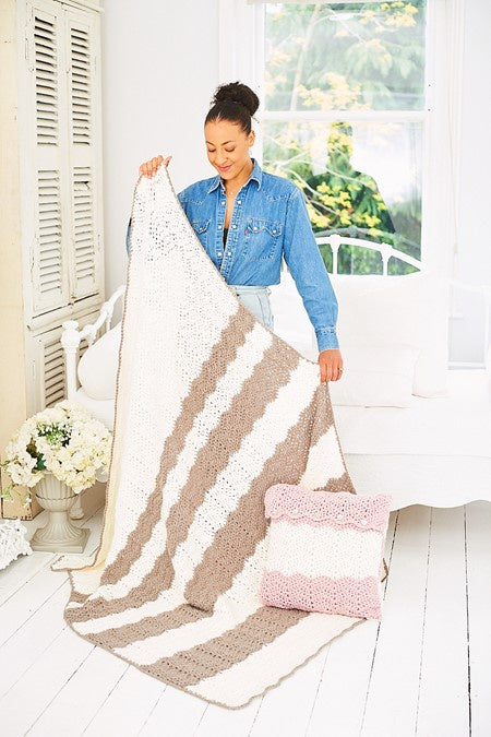 Crochet Pattern 9935 - Blanket & Cushion in Softie Chunky
