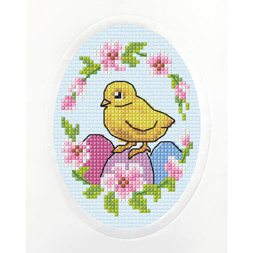 COUNTED CROSS STITCH KIT- EASTER CARD- CHICK