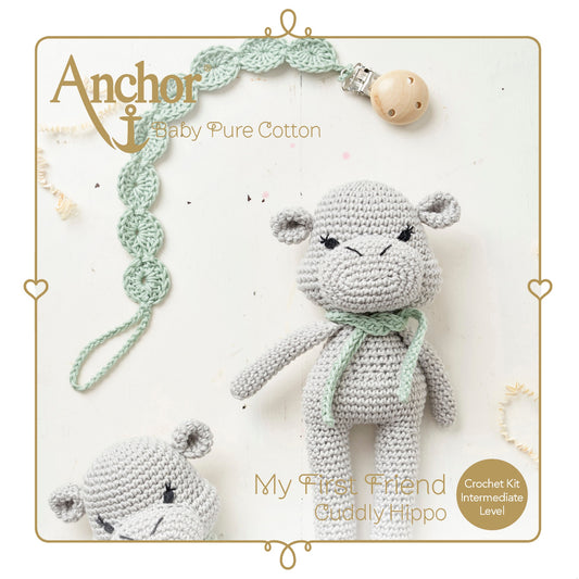 CROCHET KIT - INTERMEDIATE LEVEL - Baby Pure Cotton - MY FIRST FRIEND - CUDDLY HIPPO