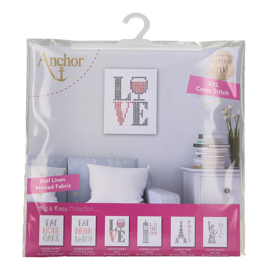 COUNTED CROSS STITCH KIT - BIG & EASY - WINE