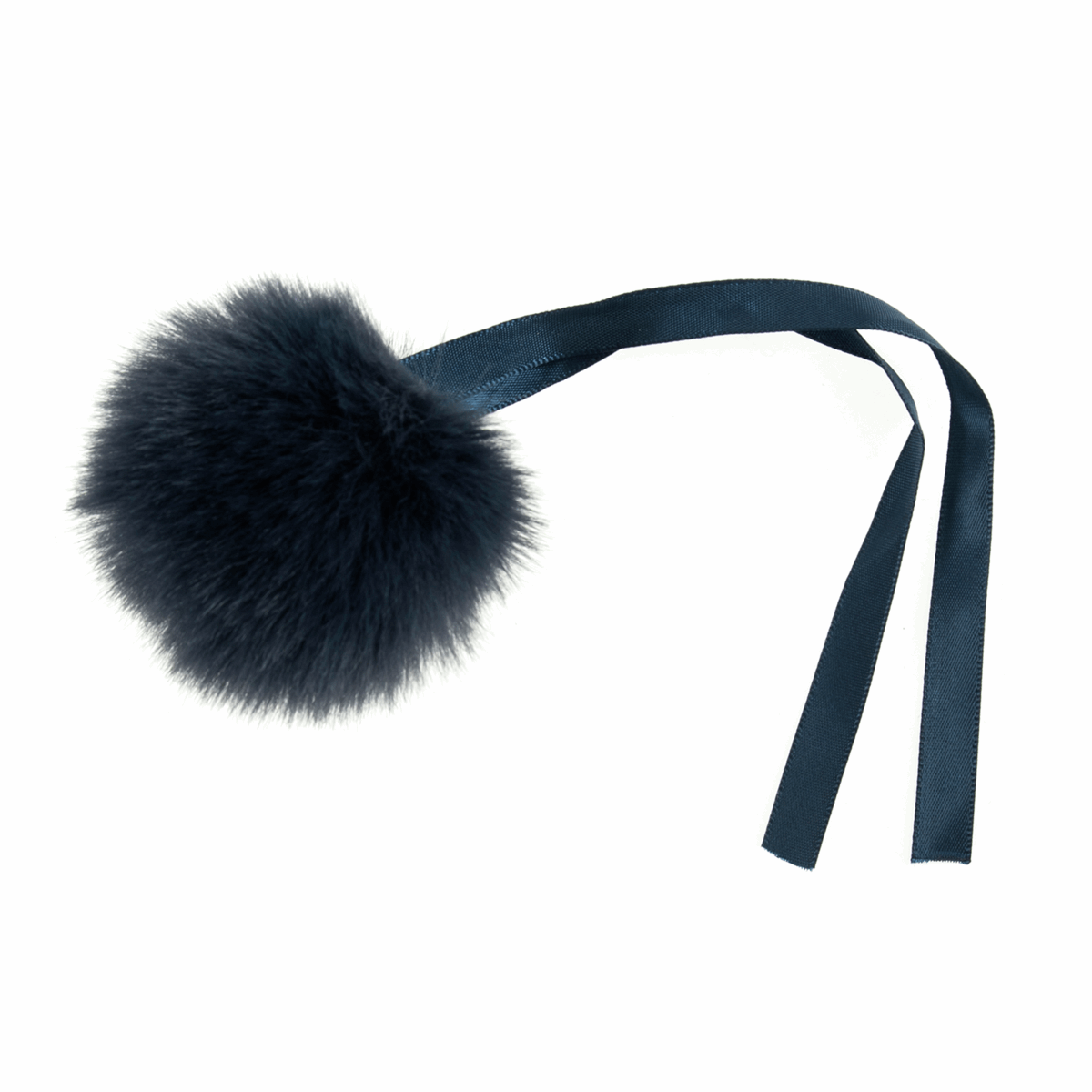 FAUX FUR POM POM - 1 Piece - 6cm NAVY