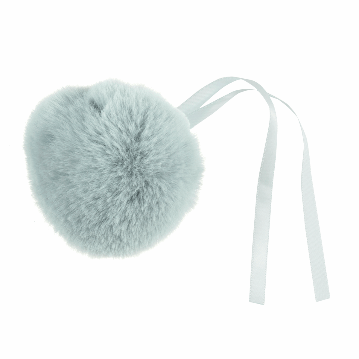 FAUX FUR POM POM - 1 PIECE - 11cm LIGHT BLUE