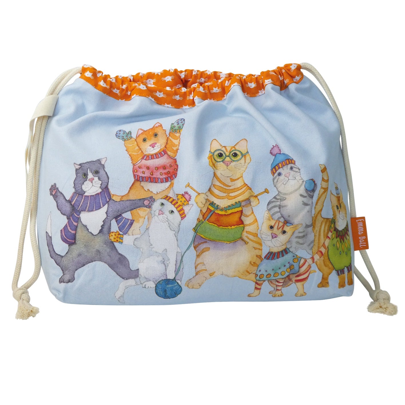 DRAWSTRING BAG - KITTENS IN MITTENS