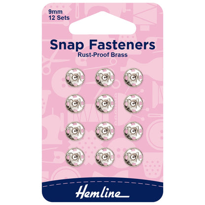 Snap Fasteners - 9mm - Set of 12 - 2 Colours