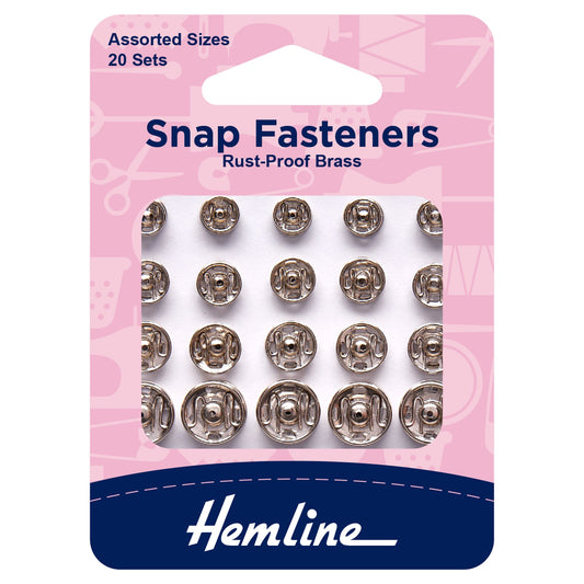 SNAP FASTENERS - Pack of 20 - Assorted Sizes