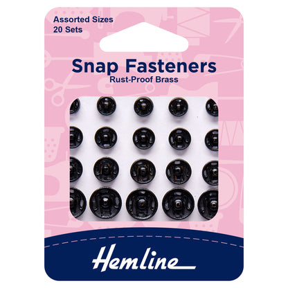 SNAP FASTENERS - Pack of 20 - Assorted Sizes