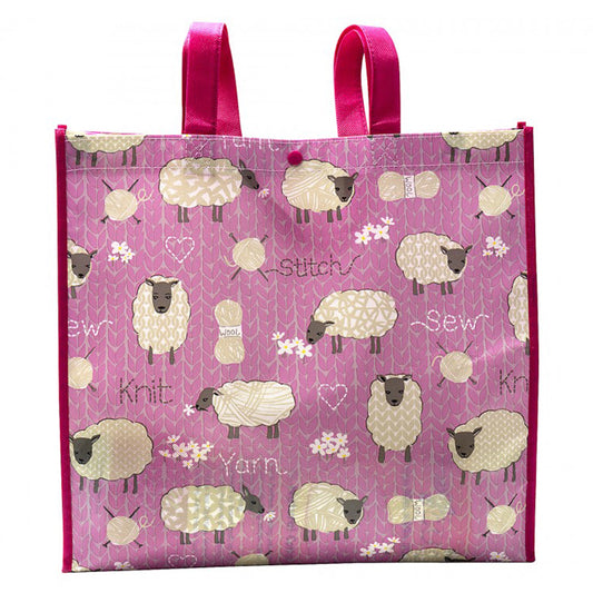 REUSABLE TOTE - Stitched Sheep - Pink