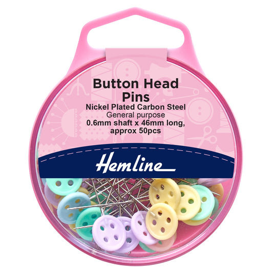 Button Head Pins - 0.6mm shaft x 46mm long - 50 Pcs