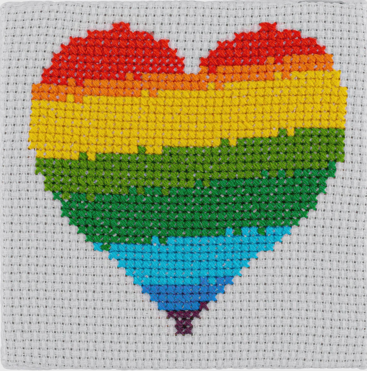 Mini Cross Stitch - RAINBOW HEART