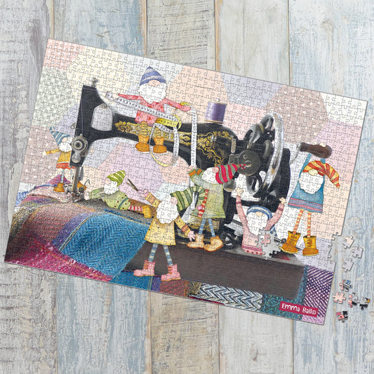 SEWING GNOMES - 1000 Piece Boxed Jigsaw Puzzle