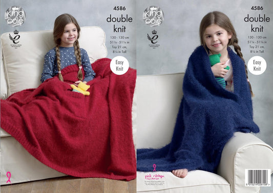 Knitting Pattern 4586 - Blankets & Teddy in DK