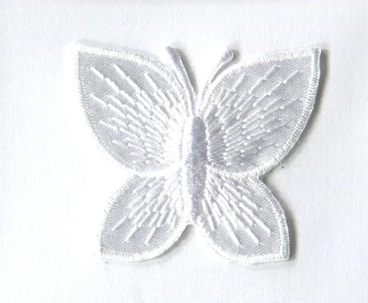 IRON ON MOTIF - BUTTERFLY - WHITE
