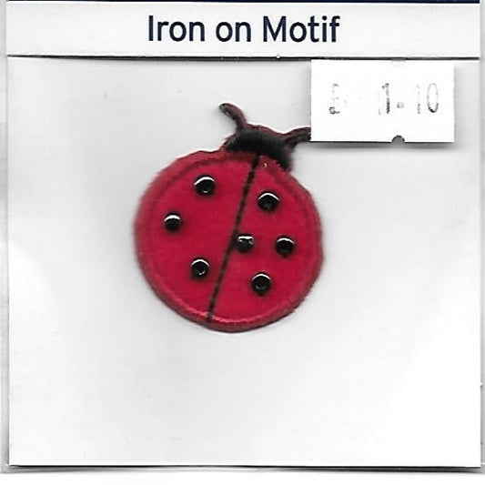 IRON ON MOTIF - LADYBIRD - RED