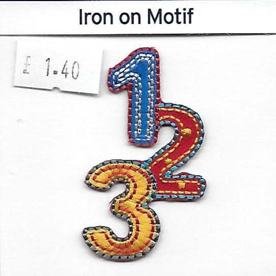 123 - IRON ON MOTIF - MULTI