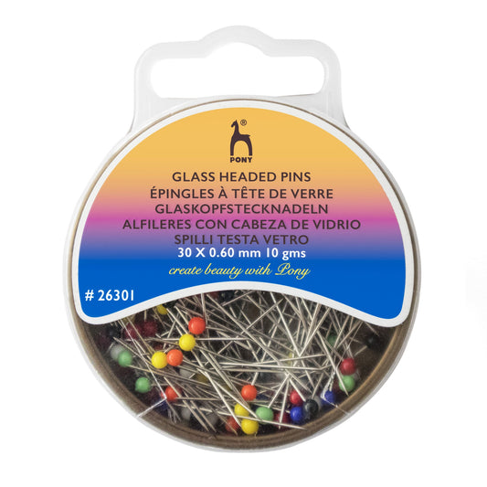 GLASS HEADED PINS - 10g