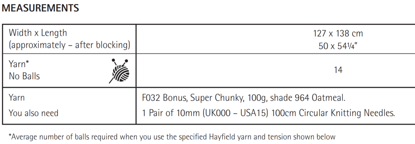 PDF - Knitting Pattern 10618 - DIAMOND TEXTURE BLANKET IN BONUS SUPER CHUNKY