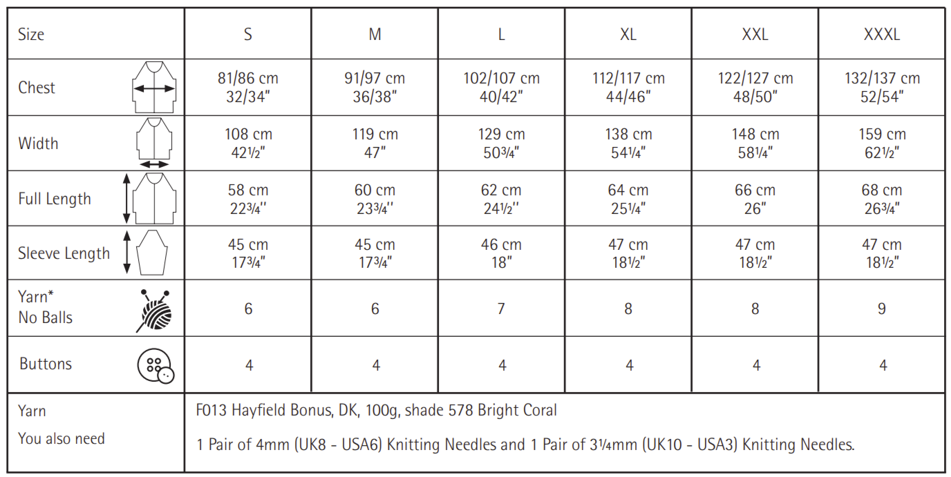 PDF - Knitting Pattern 10594 - V NECK CARDIGAN IN HAYFIELD BONUS DK