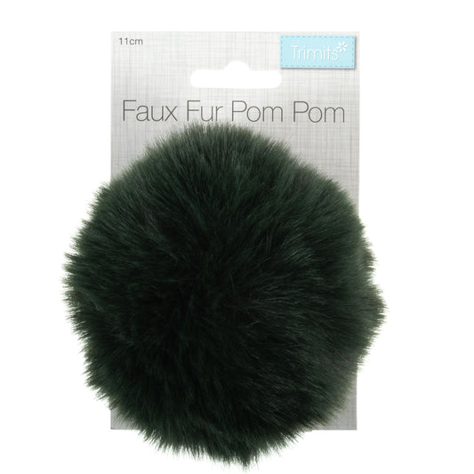 FUX FUR POM POM - 1Piece - 11cm - Dark Green