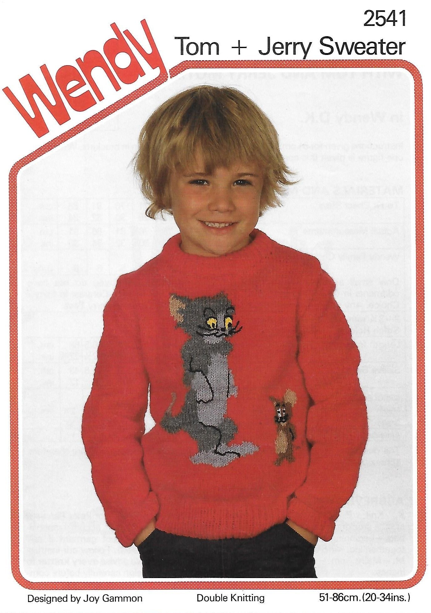 PDF - Knitting Pattern 2541 - Tom & Jerry Sweater in DK