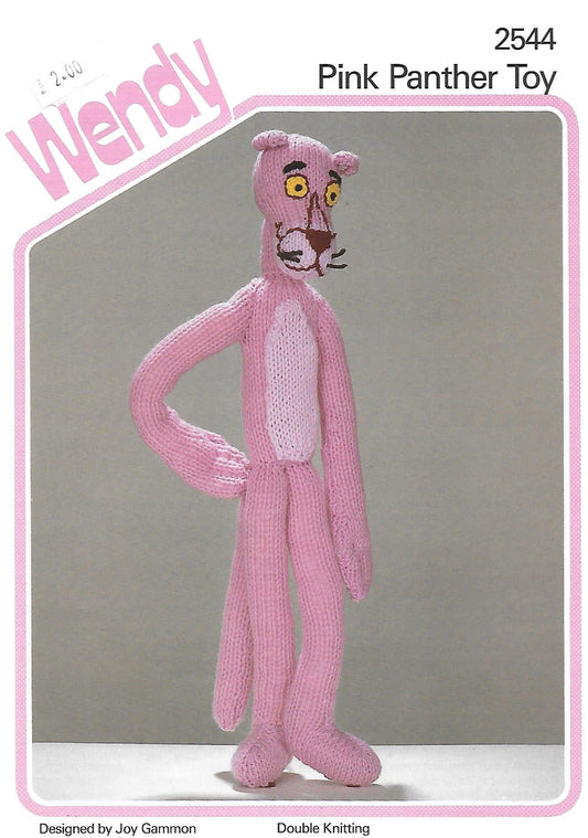 PDF - Knitting Pattern 2544 - Pink Panther Toy in DK