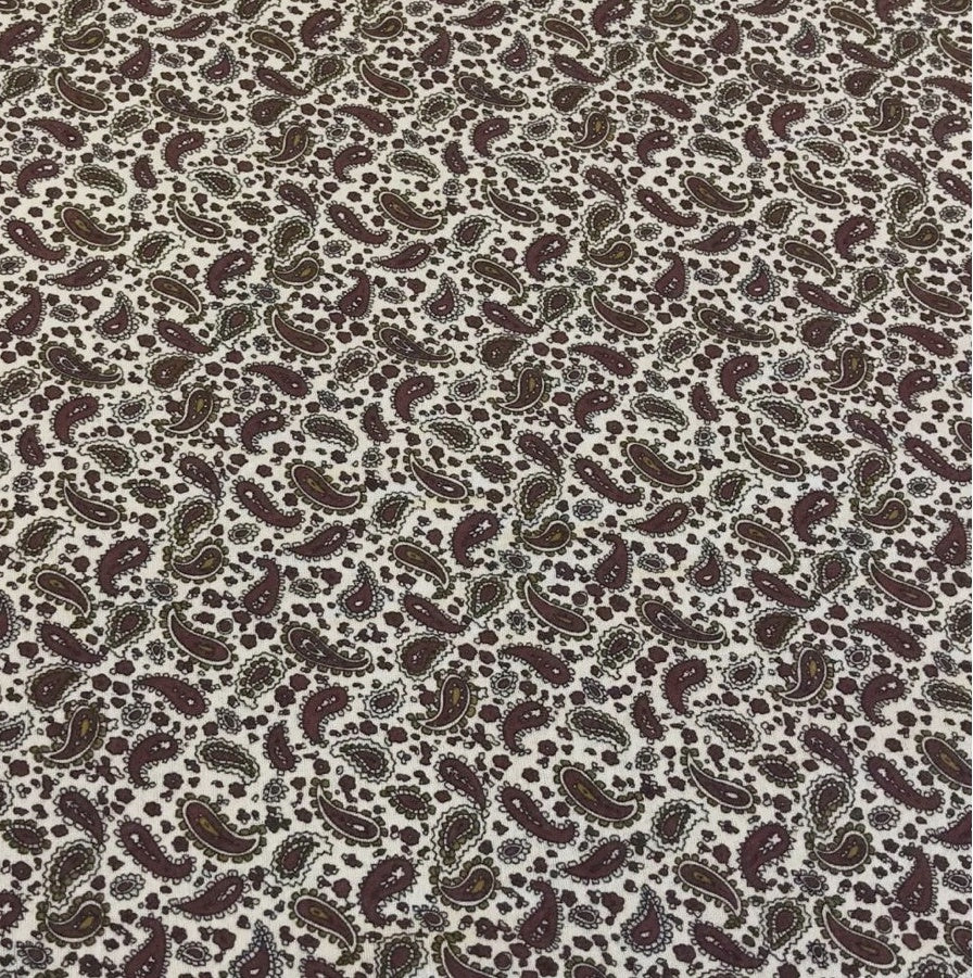 BROWN PAISLEY BRUSHED COTTON