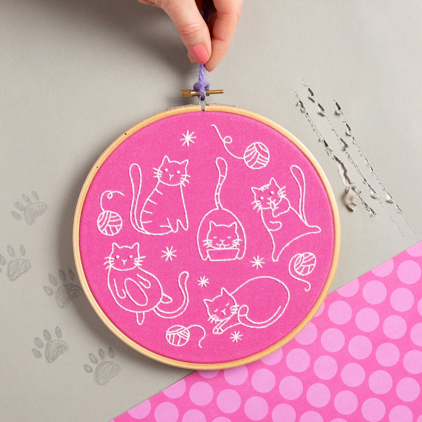 EMBROIDERY KIT - CRAFTY CATS