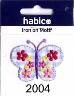 GINGHAM BUTTERFLY WITH FLOWERS -IRON ON MOTIF