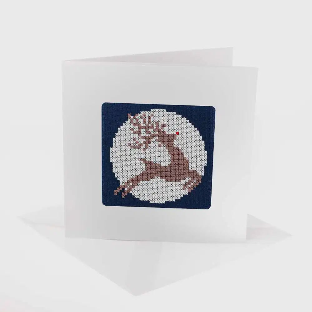 Mini Cross Stitch - CARD KIT (With Envelope) - REINDEER