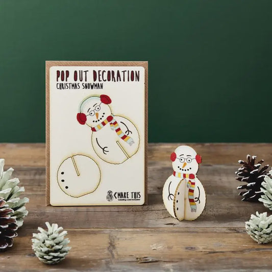 Pop Out Card - Christmas Standing Snowman