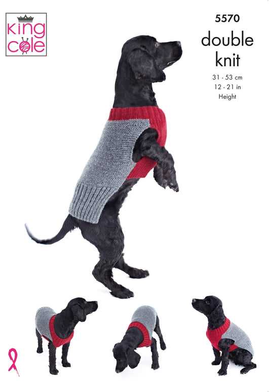 Knitting Pattern 5570 - Dog Coats in DK